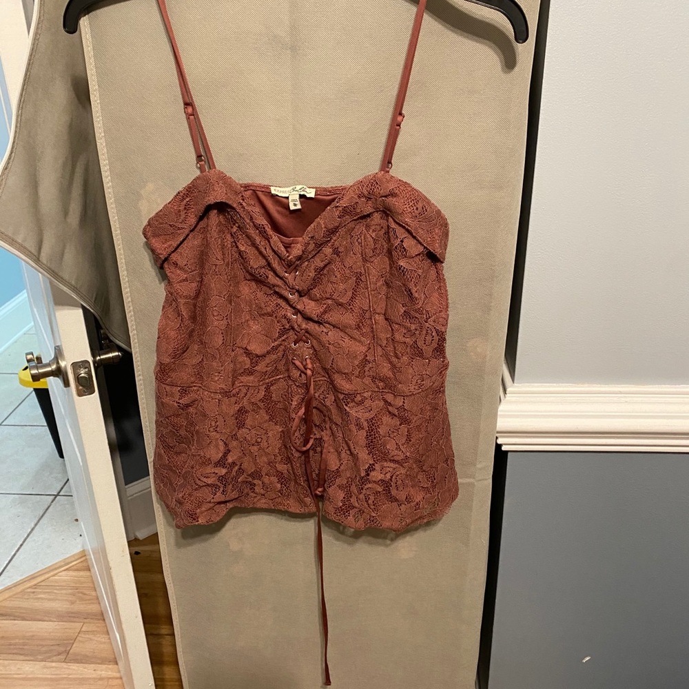 Lacy top with lace up front